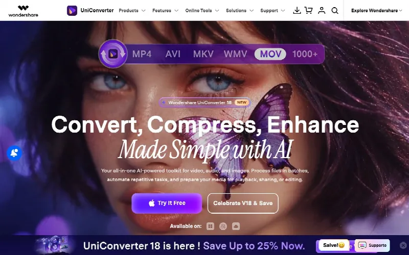 Wondershare UniConverter Ottobre 2026